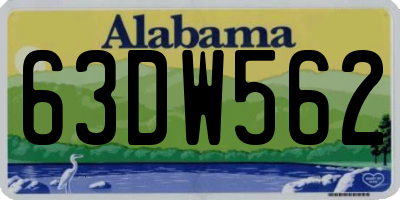 AL license plate 63DW562