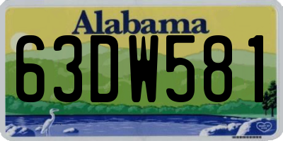 AL license plate 63DW581