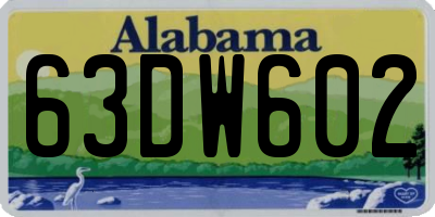 AL license plate 63DW602