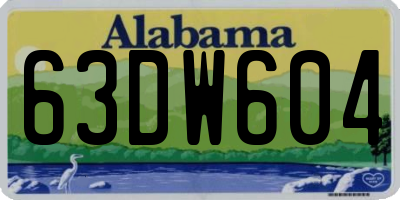 AL license plate 63DW604