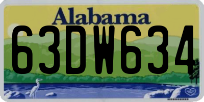 AL license plate 63DW634
