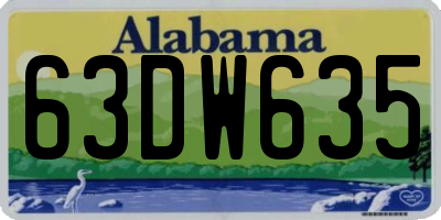 AL license plate 63DW635