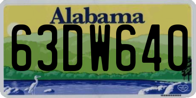 AL license plate 63DW640