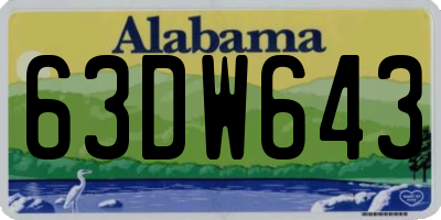 AL license plate 63DW643