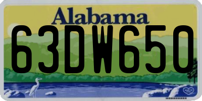 AL license plate 63DW650