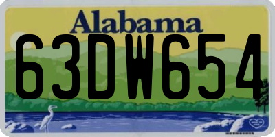 AL license plate 63DW654