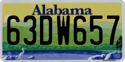 AL license plate 63DW657