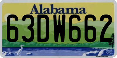 AL license plate 63DW662
