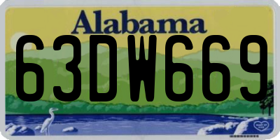 AL license plate 63DW669