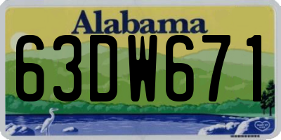 AL license plate 63DW671