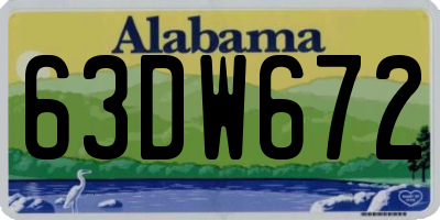 AL license plate 63DW672