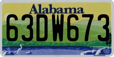 AL license plate 63DW673