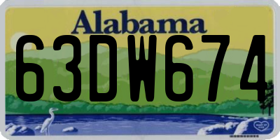 AL license plate 63DW674