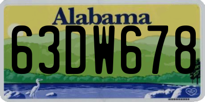 AL license plate 63DW678