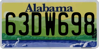 AL license plate 63DW698