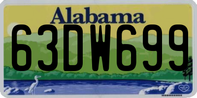 AL license plate 63DW699
