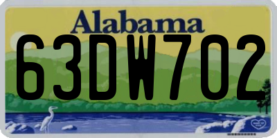 AL license plate 63DW702