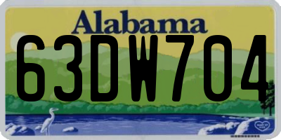 AL license plate 63DW704