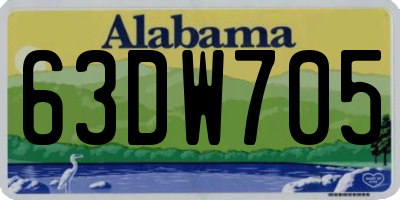 AL license plate 63DW705