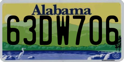 AL license plate 63DW706