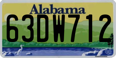 AL license plate 63DW712