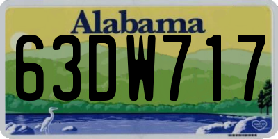 AL license plate 63DW717