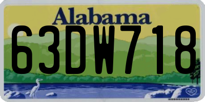 AL license plate 63DW718