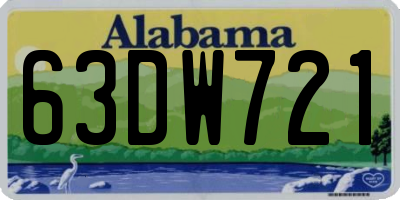 AL license plate 63DW721