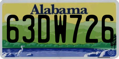 AL license plate 63DW726