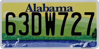 AL license plate 63DW727