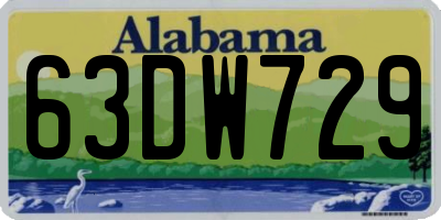 AL license plate 63DW729