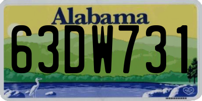AL license plate 63DW731