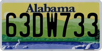 AL license plate 63DW733