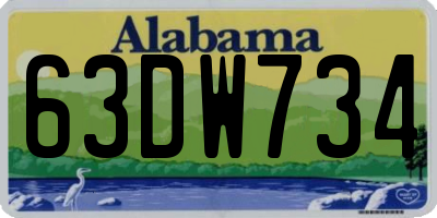 AL license plate 63DW734