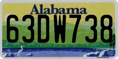 AL license plate 63DW738
