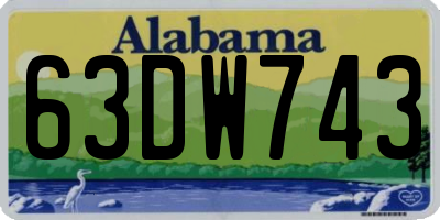 AL license plate 63DW743
