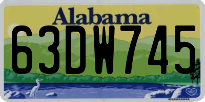 AL license plate 63DW745