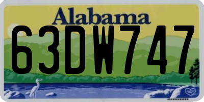 AL license plate 63DW747