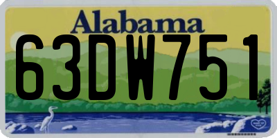 AL license plate 63DW751