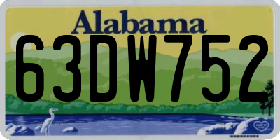 AL license plate 63DW752