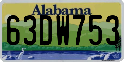 AL license plate 63DW753