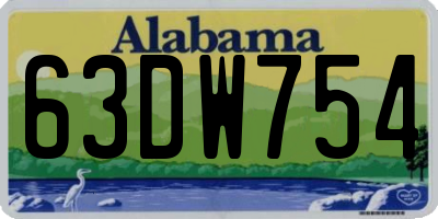 AL license plate 63DW754