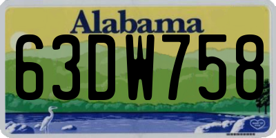 AL license plate 63DW758
