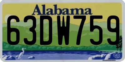 AL license plate 63DW759