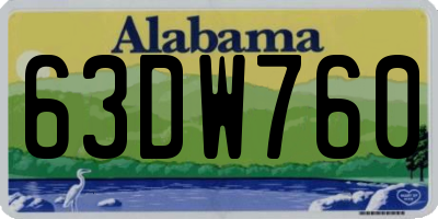 AL license plate 63DW760