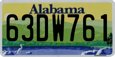 AL license plate 63DW761