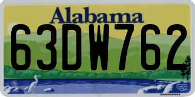 AL license plate 63DW762