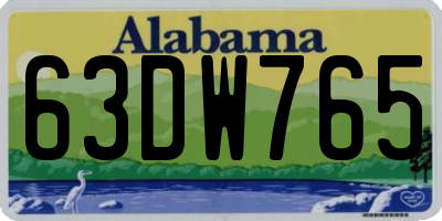 AL license plate 63DW765