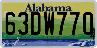 AL license plate 63DW770
