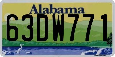 AL license plate 63DW771